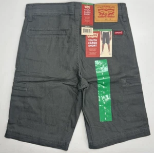 Boys Size 8 Levi's Youth Boys' Cargo Shorts Adjustable Waistband Pockets Gray - Picture 1 of 4