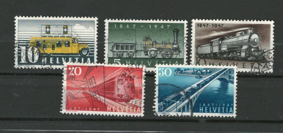 SWITZERLAND  EUROPE Used  Trains & Railroads  Set of  Stamps LOT (HELVETIA 344) - Image 1 of 1