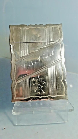 Art deco 1926 American silver card case  Dragon hallmark Whiting Co of New York Cover
