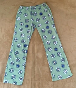 LIFE IS GOOD GIRLS WOVEN Fleece LOUNGE PANTS "DAISY " Green SOFT & COMFY 12 (L) - Picture 1 of 4