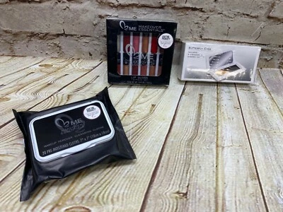 Makeover Essentials Lot Lip Gloss 12 pieces Makeup Remover Cloths Butterfly Eyes - Image 1 of 4