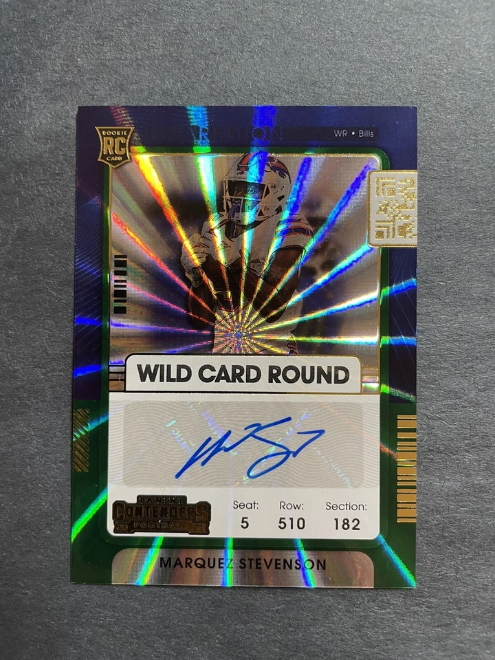 2021 Panini Contenders Marquez Stevenson Wild Card Round Variation RC Auto SSP - Image 1 of 2