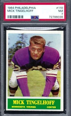 1964 Philadelphia #110 PSA 7 Mick Tingelhoff Vikings HOF 110 - Image 1 of 2
