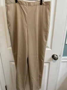 Alfred Dunner 16 Pants Elastic Waist Pockets Polyester Blend Tan Khaki Preowned - Picture 1 of 9