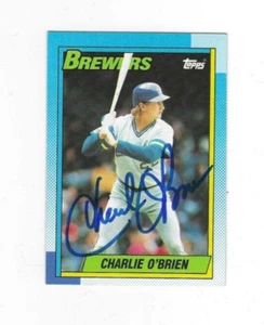 Autographed Signed CHARLIE O'BRIEN Milwaukee Brewers 1990 Topps Card #106 w/COA - Picture 1 of 1