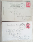 CENTRAL AMERICA 1909 TWO PICTURE POST CARDS WITH U. S. PAQUEBOT & RAILWAY CANCEL