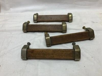 4 Vintage Wooden Drawer Handles DIY Project Hardware - Image 1 of 4
