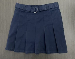 George Girls School Uniform Skirt Pleated frontal Navy Blue Size 7 - Picture 1 of 9