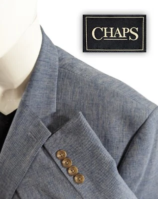Chaps Ralph Lauren Blazer Sports Suit Jacket Polyester 46R Blue Heathered EUC - Image 1 of 4