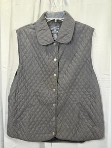 Cutter & Buck Vest Womens XL Black Quilted Button Up Sleeveless Outdoor Layer - Picture 1 of 6