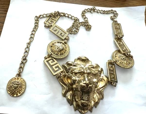 Vintage Versace Style Chunky Roaring LION Metal Belt - Picture 1 of 2