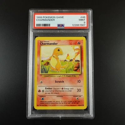 PSA 9 Charmander 46/102 Pokemon Base Set 1999 Non Holo Graded Card - Image 1 of 4