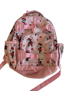 Pottery Barn Kids Pink 15" Disney Minnie Mouse Backpack Small Size With Hearts - Picture 1 of 10