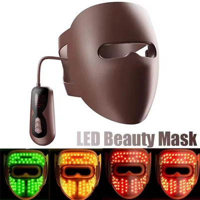 LED Beads Facial Photon Beauty Mask 4D Silicone Red Light Photon Skin Rejuvenati - image 1 of 4