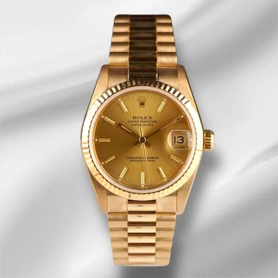 Reloj Rolex President 31 mm Datejust mediano oro amarillo vintage para dama 68278 Foto 1 de 4