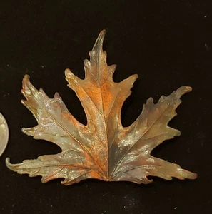 Vintage Nature's Creations - Handmade Copper Maple Leaf Brooch or Necklace - - Picture 1 of 5