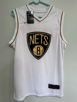 Nike Nets White Jersey with Gold Details standard fit size 48 - Image 1 of 4