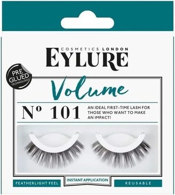 EYLURE VOLUME PRE-GLUED FALSE EYE LASHES  - BLACK 101 - Image 1 of 2