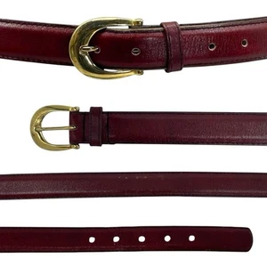 Cinturón de cuero delgado vintage años 70 80 ETIENNE AIGNER para mujer S 28" hecho a mano 1234 - Imagen 1 de 24