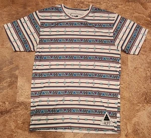 Neff White & Turquoise Geometric Short Sleeve T Shirt - Size M - Picture 1 of 3