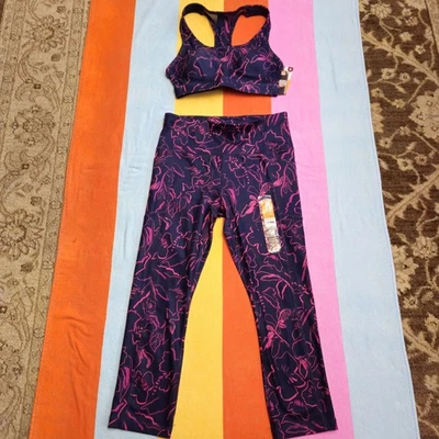 Juego de yoga Avia para mujer conjunto de 2 piezas talla pequeña azul marino y rosa nuevo con etiquetas envío rápido Foto 1 de 4