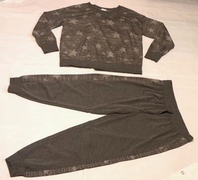 Espléndido Conjunto Mujer Gris Fino Sudadera Pantalones Sudadera Talla L Foto 1 de 4