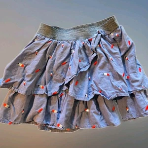 Cat & Jack Girls’ Chambray Skirt with Popsicle Embroidery, Elastic Waist M (7/8) - Picture 1 of 5