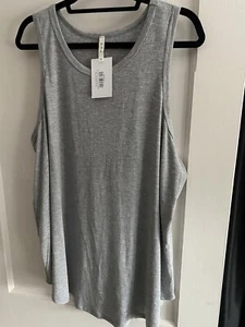 Plus Size mts 2xl Gray Ribbed Tank Top - Picture 1 of 2