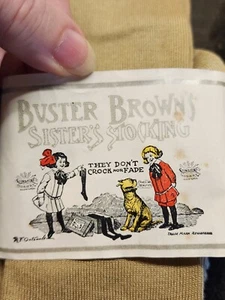 Antique Buster Brown's Sister's Stockings Pr. in Box Labels RARE FIND! - Picture 1 of 24