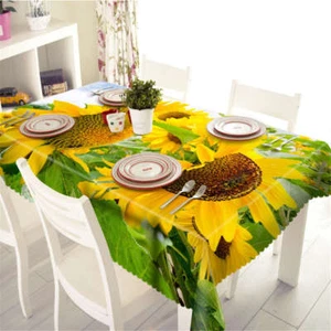 Sunny Flowers 3D Tablecloth Table cover Cloth Rectangle Wedding Party Banquet - Picture 1 of 4