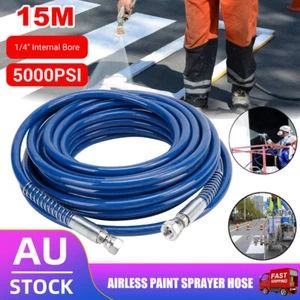 Airless Paint Spray Hose Sprayer Airless Gun Extension Tube 1/4'' 15m 5000PSI - Picture 1 of 12