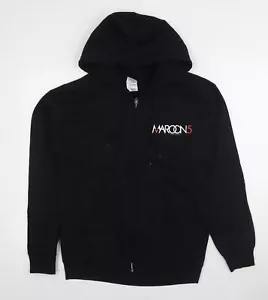 Gildan Unisex Maroon 5 Black Full Zip Hoodie Size S - Picture 1 of 12