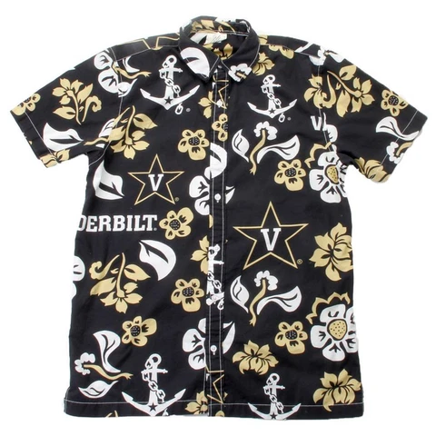 Men's Vanderbilt University Vandy Floral Shirt Button Up Beach Shirt Cover