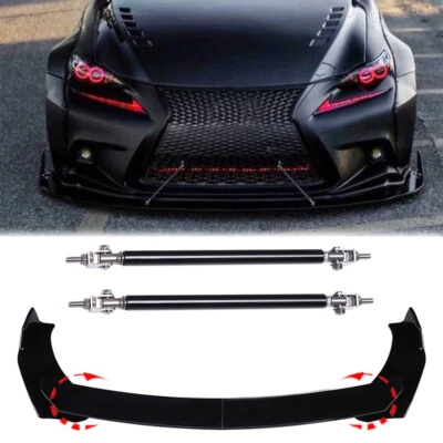 Front Bumper Lip Splitter Spoiler + Strut Rods For Lexus LS460 LS500 500h LS600h Foto 1 de 4
