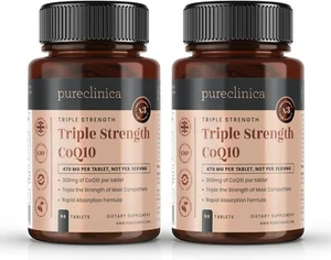 Tabletas CoQ10 300 mg con vitamina C y pimienta negra - 180 pestañas, suministro de 6 meses, Max Abso - Imagen 1 de 5