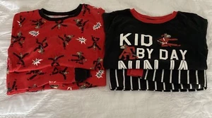 Carter's-Black Ninja Writing-Size 8 U.S-Black and Red Set of Pajamas-Set of 2 - Picture 1 of 6