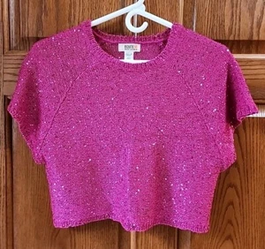 Route 66 Girl’s Hot Pink Sweater With Sequins Size M (7-8) - Picture 1 of 3