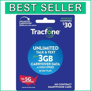 30-Day Unlimited Talk, Text, and 3GB Data Plan - Affordable Tracfone Solution - Photo 1/6