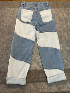 Wild Fable Two-Tone Stripe Colorblock High Rise Denim Jeans Sz 00 Juniors Girls - Picture 1 of 11