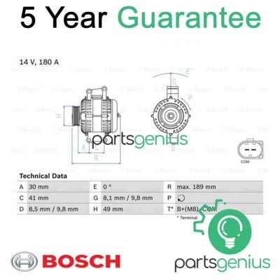 Fits BMW 3 Series 1 5 1.6 1.8 2.0 + Other Models Alternator Bosch - Image 1 of 4