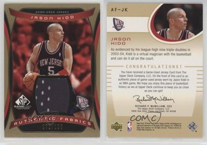 2004-05 SP Game Used Authentic Fabrics Gold /100 Jason Kidd #AF-JK HOF