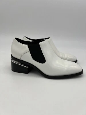 Alexander Wang Kori White Leather Cutout Heel Chelsea Ankle Boots Size 6 Us - Image 1 of 4