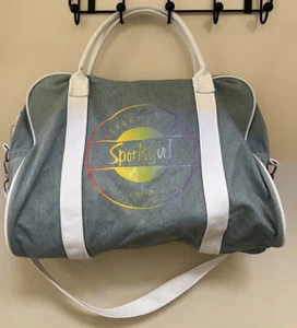 Cute Blue With Rainbow Graphic Print CanvasSportsgirl-Gym/Duffle Bag - Picture 1 of 21