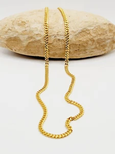 10K Gelbgold Halb Panzerkette 18" x 3,5 mm x 1,5 mm Karabinerverschluss - Bild 1 von 6