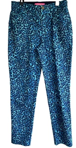 Lilly Pulitzer Kelly Stretch Pants Oyster Bay My Favorite Spot Womens Sz 6 Blue - Picture 1 of 3