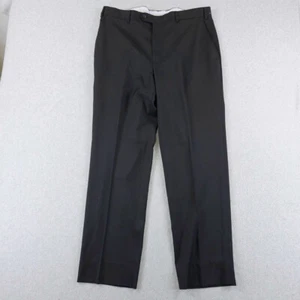 Kirkland Signature Pants Mens 38X32 Black Wool Made in Italy Flat Front Dress - Picture 1 of 13