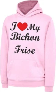 I Love My Bichon Frise Dog Kids Childrens Hoody Hoodie Hooded Sweatshirt - Picture 1 of 2