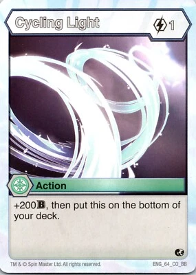 BAKUGAN Battle Planet HAOS "CYCLING LIGHT" Action Card 64_CO_BB Spin Master TCG - Image 1 of 2