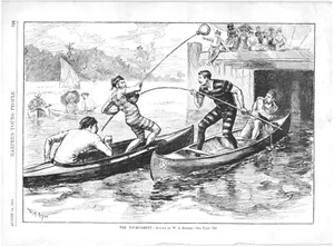THE TURNIER VON ROGERS.VTG 1888 HARPER'S 11" x 8" GRAVURDRUCK - Bild 1 von 2