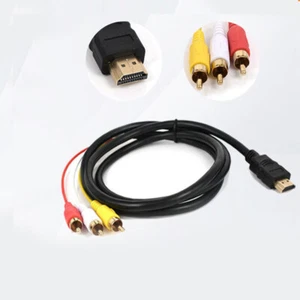 5FT HDMI Male to 3 RCA Male AV Audio Video Cable Adapter HDTV 1080P AUX Cord - Picture 1 of 11